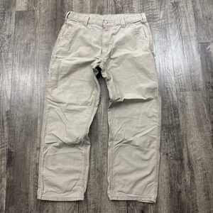Vtg Carhartt Carpenter Baggy Loose Skater Pants Tan